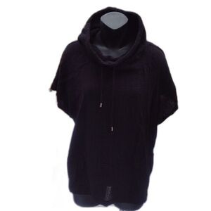 Calvin Klein Cowl Neck Sleeveless Black Muslin Top Size Large